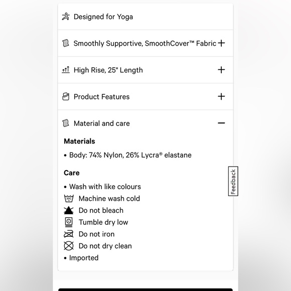 🖤Lululemon🖤Black,InStill High-Rise Tight 25”, size 16, NWT - Picture 9 of 16